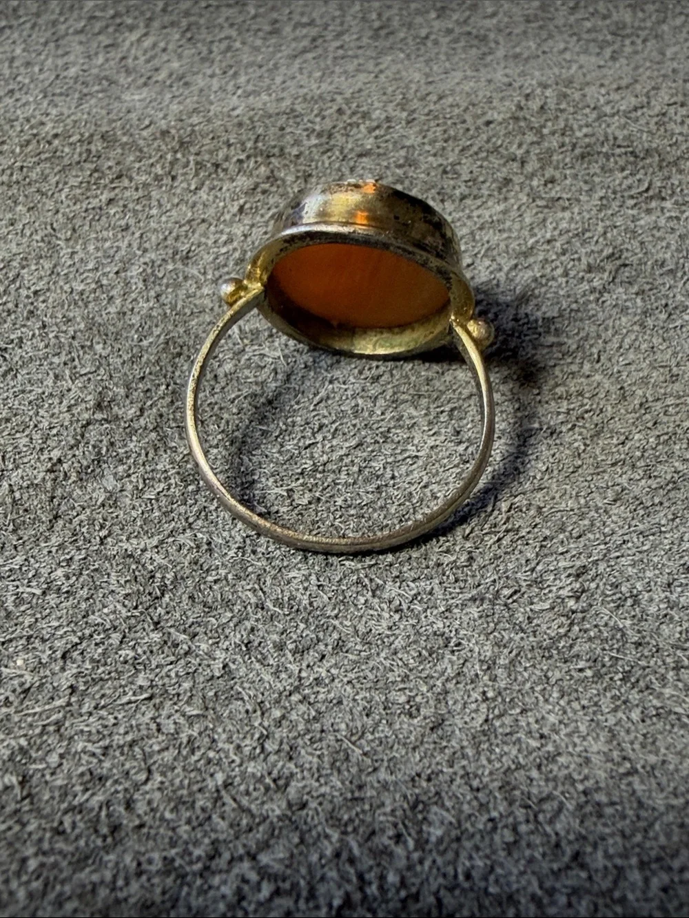 Vintage Silver Shell Cameo Ring